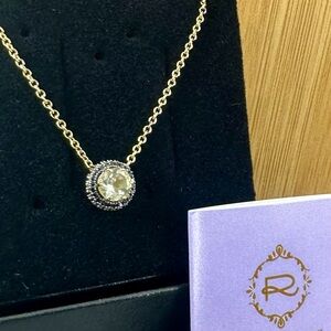 NEW - RARITIES Sterling Silver Gold Vermeil Citrine Black Spinel Slider Necklace